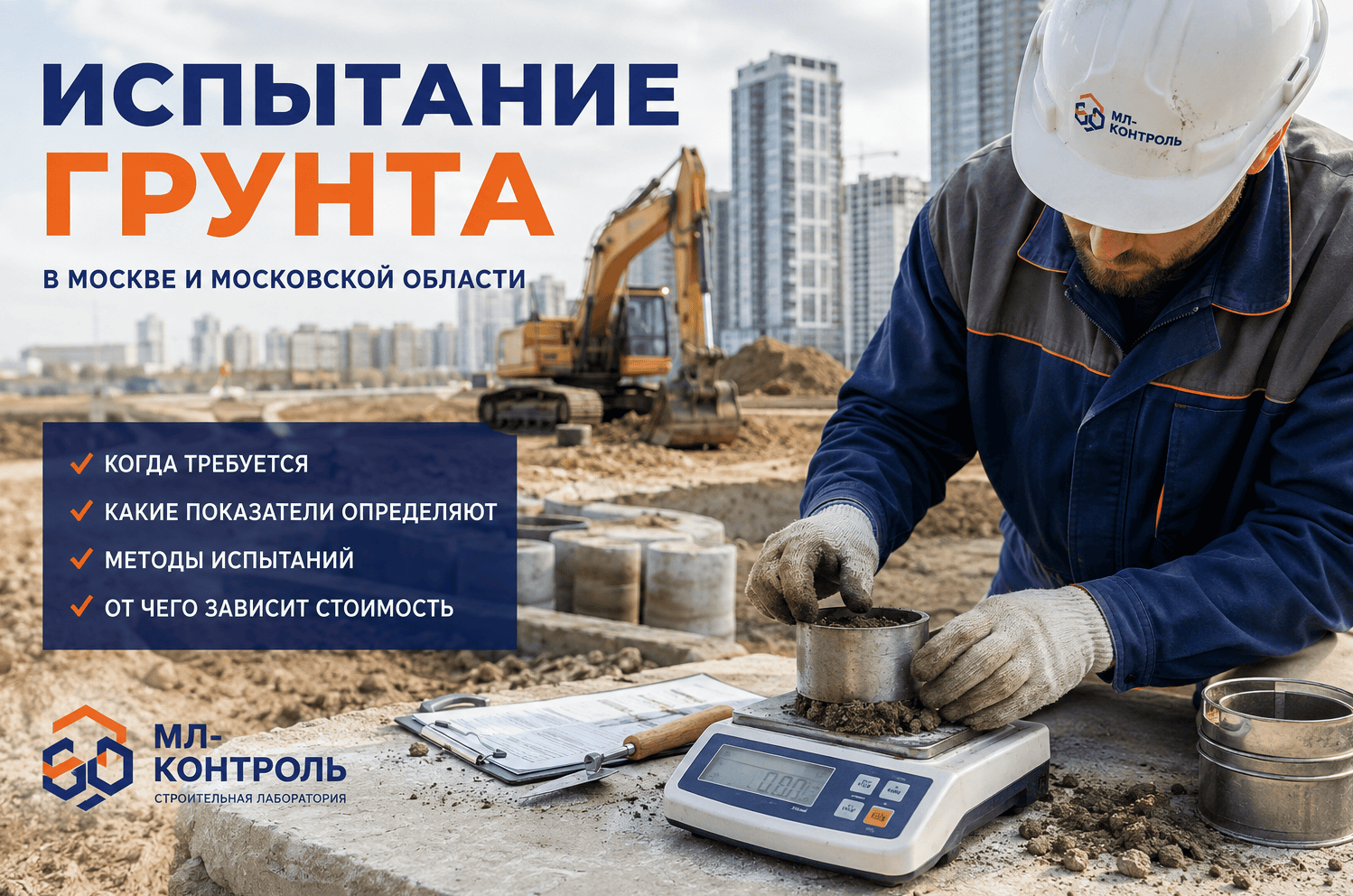 испытания грунтов в Москве строительная лаборатория МЛ-Контроль